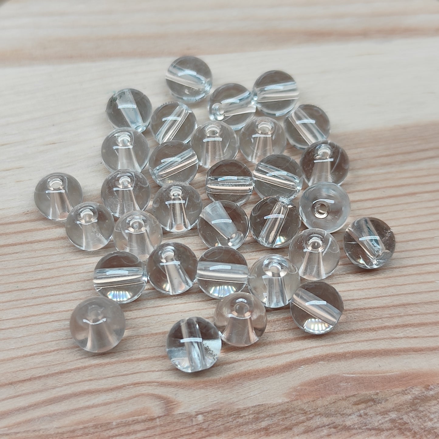 Quartz cristal de roche – perles naturelles 6 mm – lot de 30