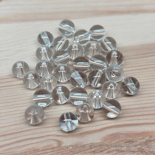 Quartz cristal de roche – perles naturelles 6 mm – lot de 30