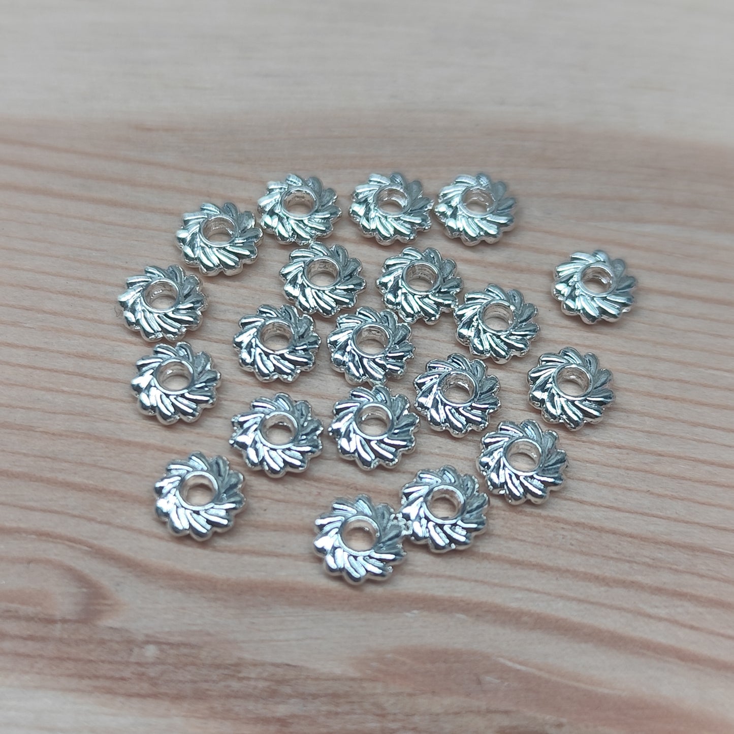 Perle d'espacement en métal argenté – 5 mm - lot de 20