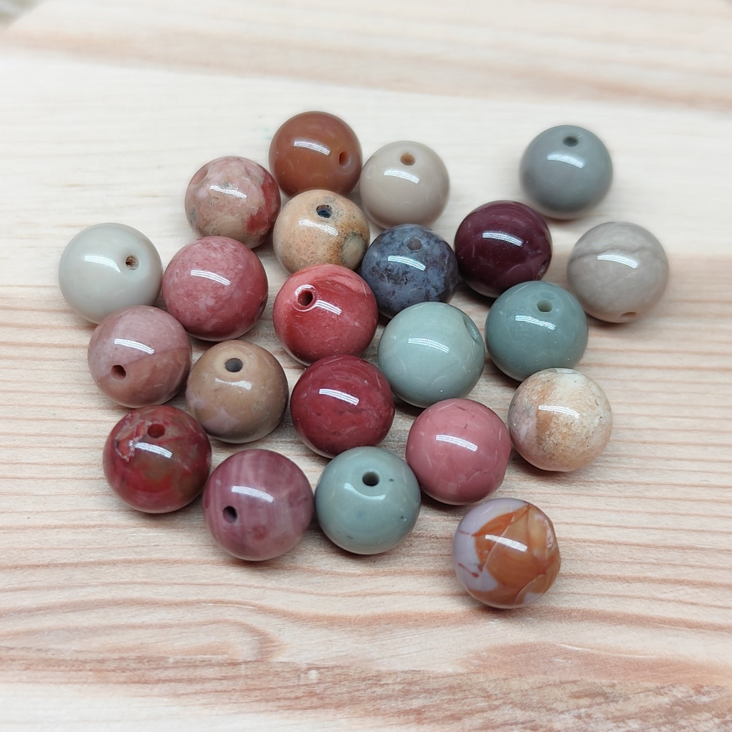 Agate Alashan multicolore – perles naturelles 8 mm – lot de 20