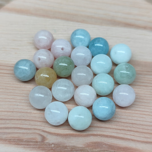 Morganite – perles naturelles 8 mm – lot de 20