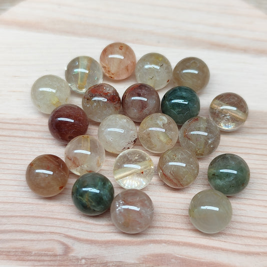 Quartz rutilé – perles naturelles 8 mm – lot de 20