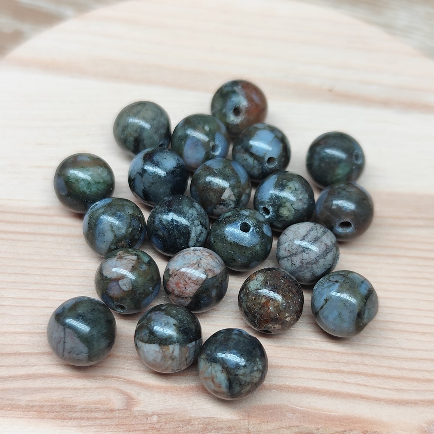 Opale bleue – perles naturelles 8 mm – lot de 20
