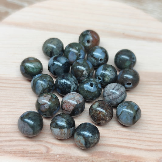 Opale bleue – perles naturelles 8 mm – lot de 20