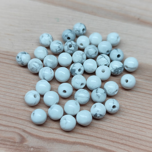 Howlite – perles naturelles 4,5 mm – lot de 40