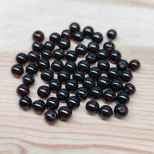 Grenat – perles naturelles 3 mm – lot de 55