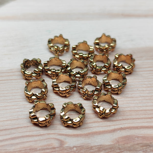 Perle couronne de fleurs – 7 mm - lot de 15