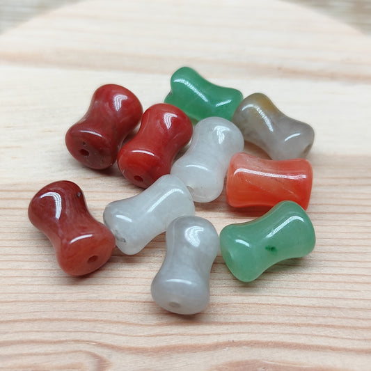 Aventurine forme bambou – perles naturelles 12 mm – lot de 10