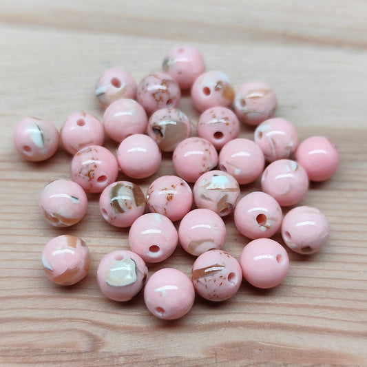 Perle en coquillage – perles naturelles 6,5 mm – lot de 30