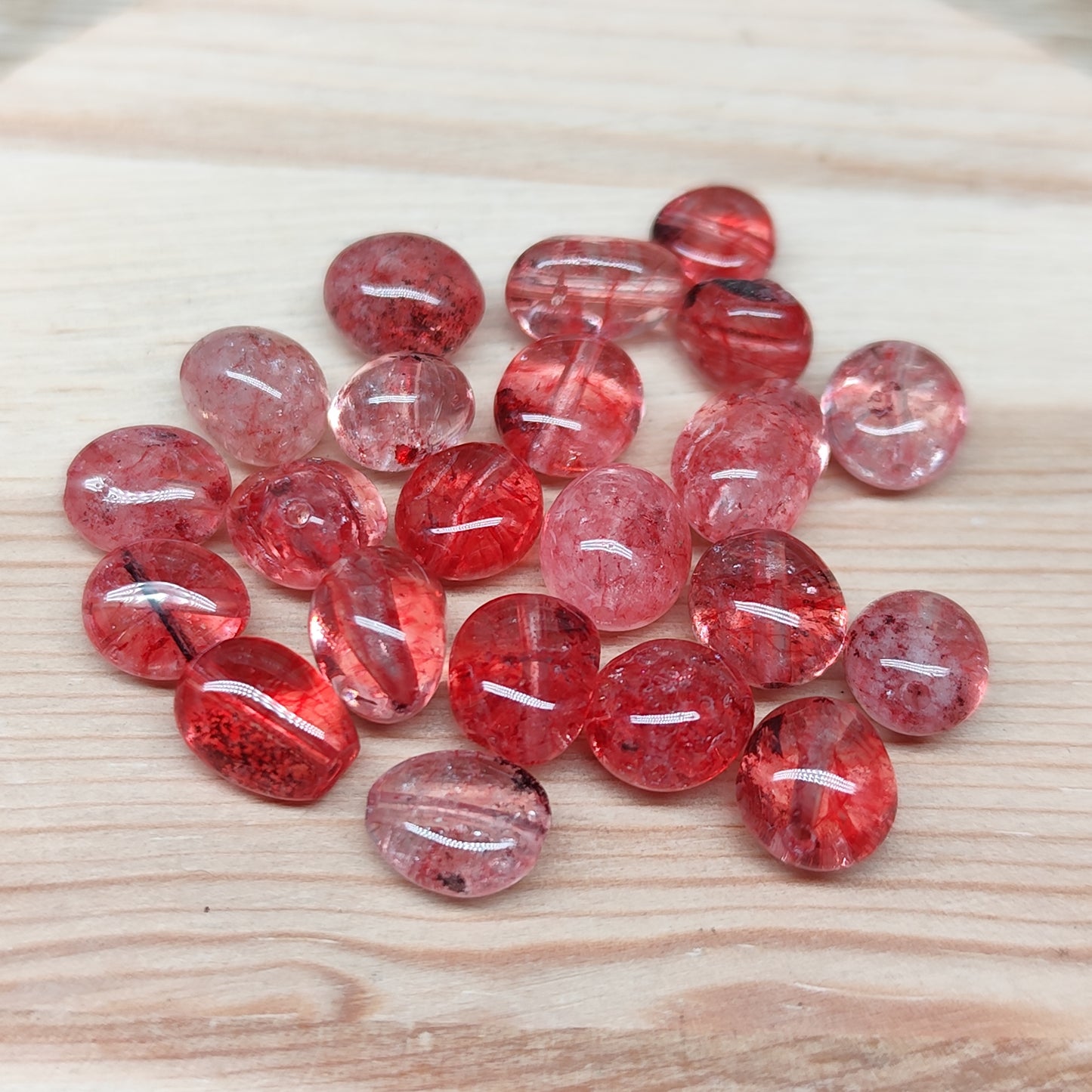 Quartz rouge – perles naturelles 5-10 mm – lot de 20