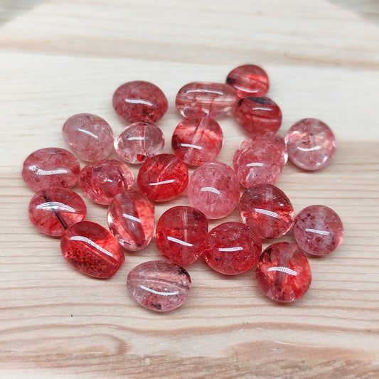 Quartz rouge – perles naturelles 5-10 mm – lot de 20
