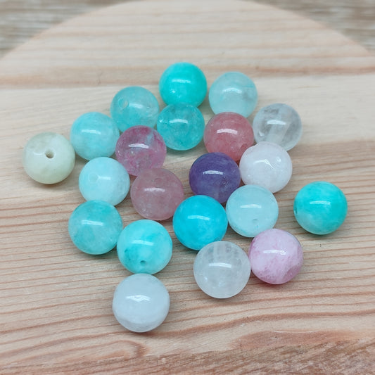 Jade  pastel – perles naturelles teintées 8,5 mm – lot de 20