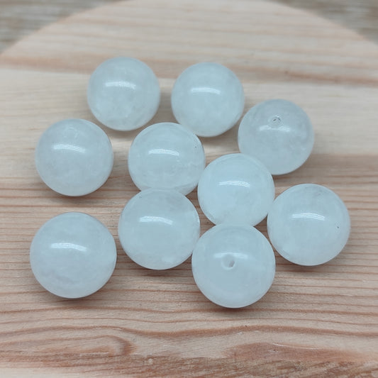 Jade blanc – perles naturelles 12 mm – lot de 10