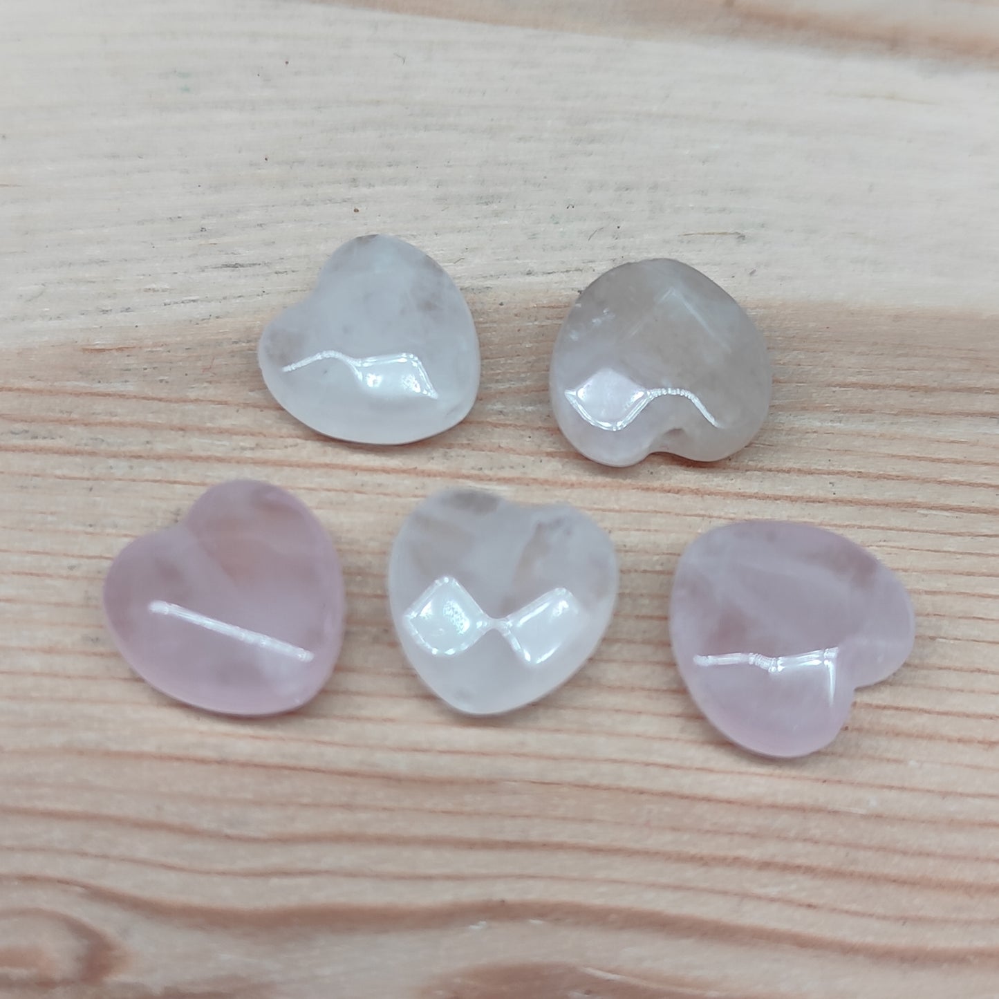 Quartz rose forme cœur facetté – perles naturelles 10 mm – lot de 5