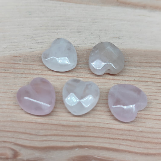 Quartz rose forme cœur facetté – perles naturelles 10 mm – lot de 5