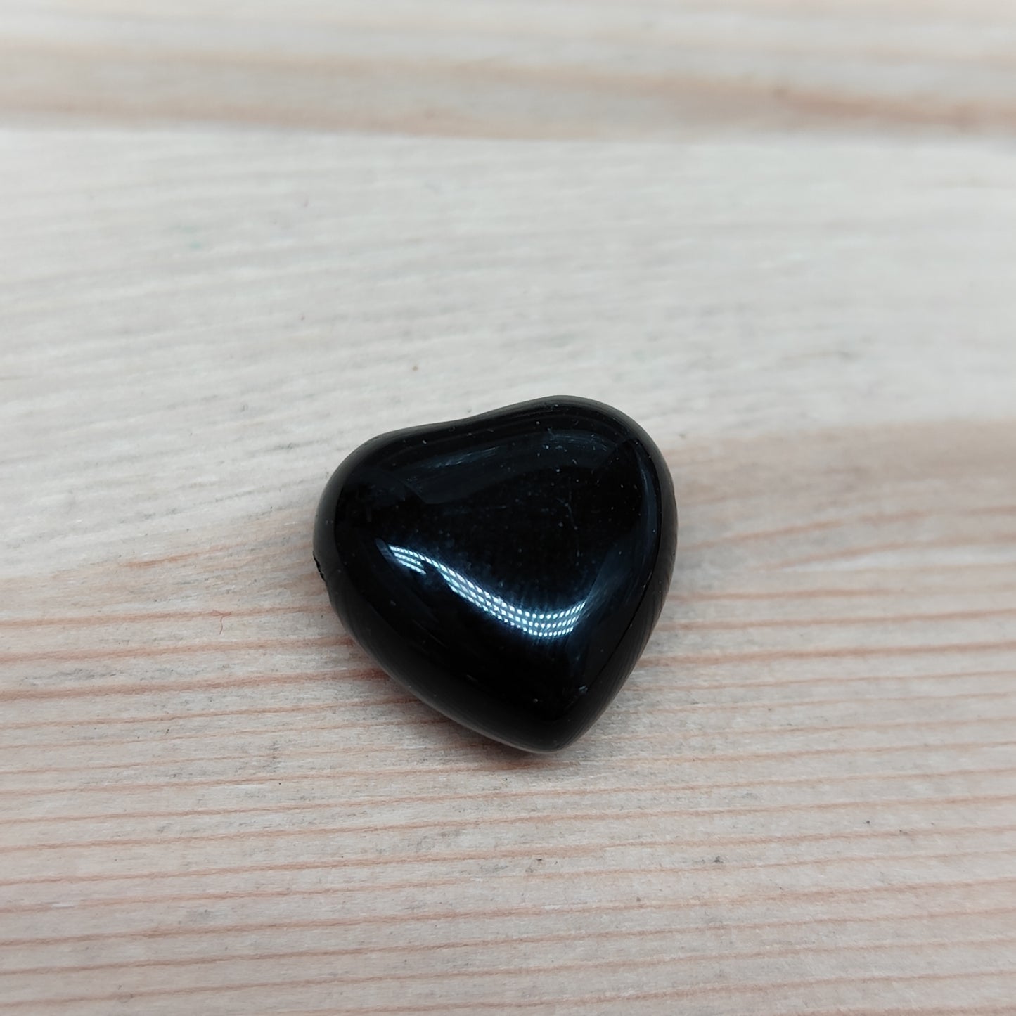 Obsidienne noire forme cœur – perle naturelle 14 mm – 1 pcs