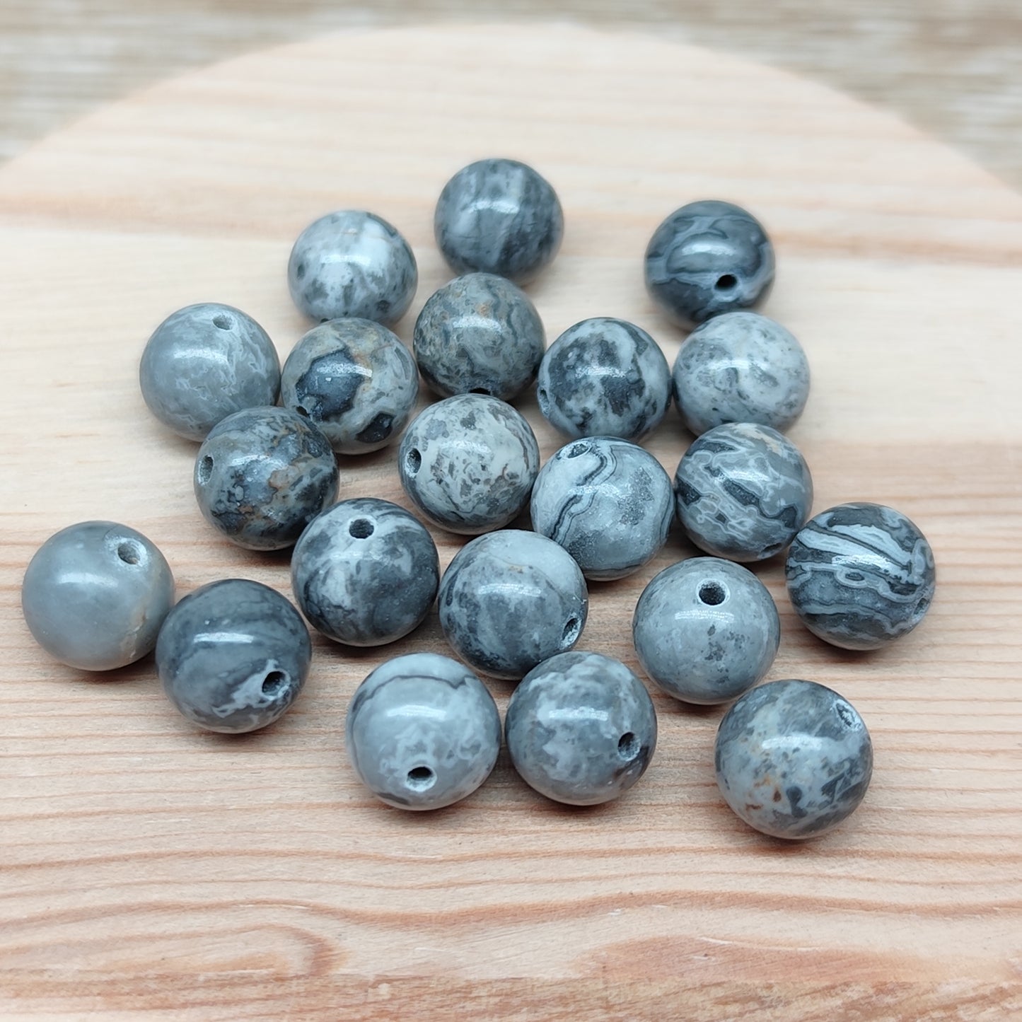 Jaspe Picasso – perles naturelles 8,5 mm – lot de 20