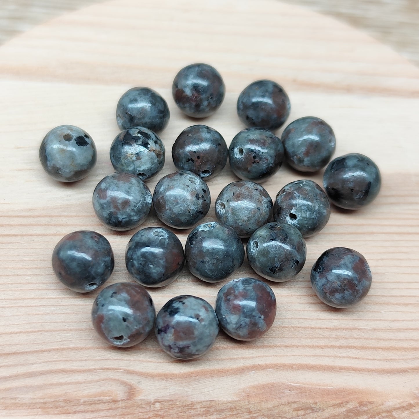 Yooperlite – perles naturelles 8,5 mm – lot de 20