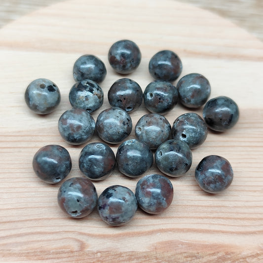 Yooperlite – perles naturelles 8,5 mm – lot de 20