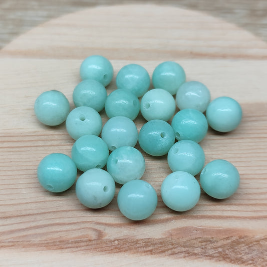 Amazonite – perles naturelles 8 mm – lot de 20