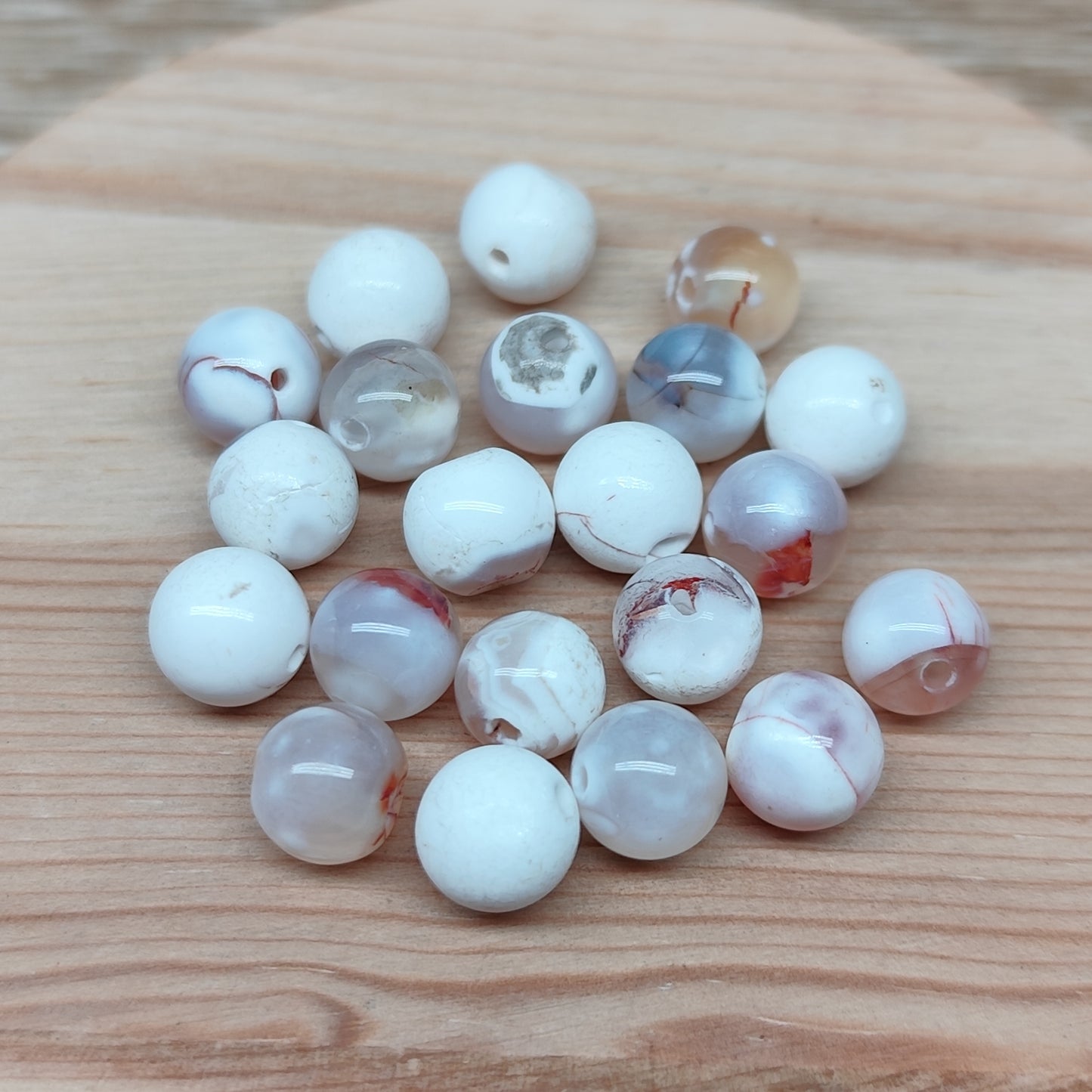 Agate orque – perles naturelles 8 mm – lot de 20