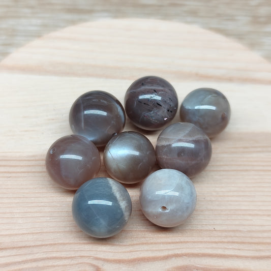 Pierre de lune – perles naturelles 12-13 mm – lot de 8