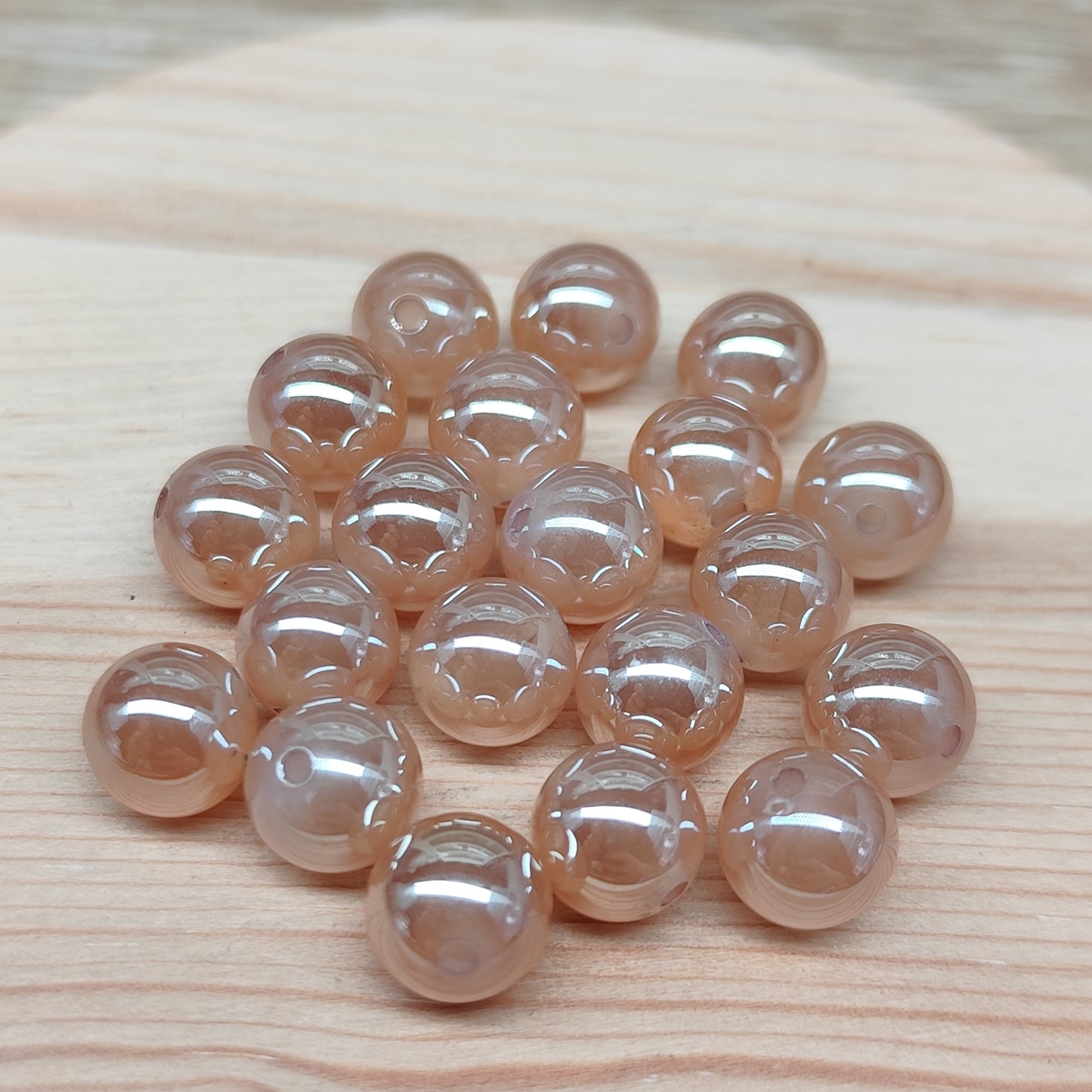 Agate aura champagne – perles naturelles teintées aura 8 mm – lot de 20