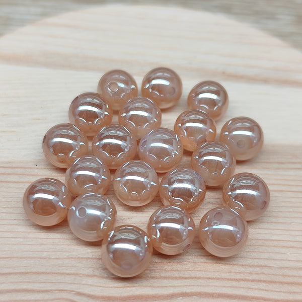 Agate aura champagne – perles naturelles teintées aura 8 mm – lot de 20