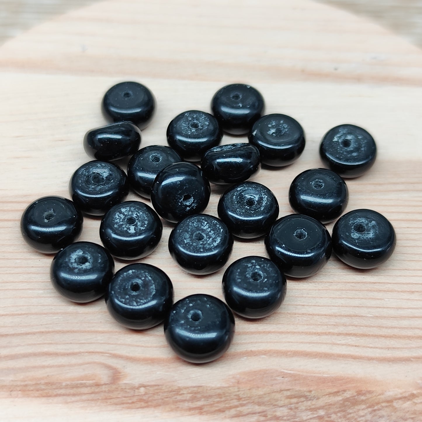 Obsidienne noire – perles naturelles 8,5 mm – lot de 20