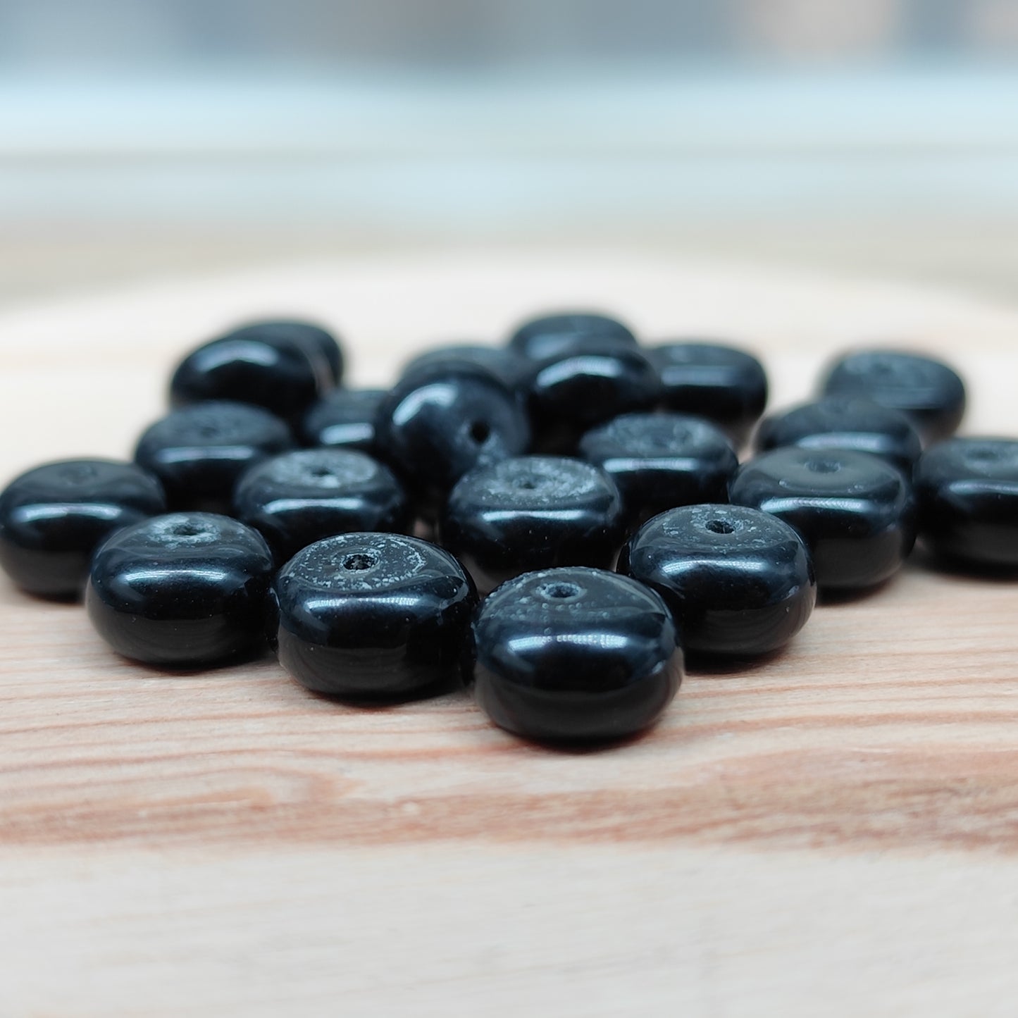 Obsidienne noire – perles naturelles 8,5 mm – lot de 20