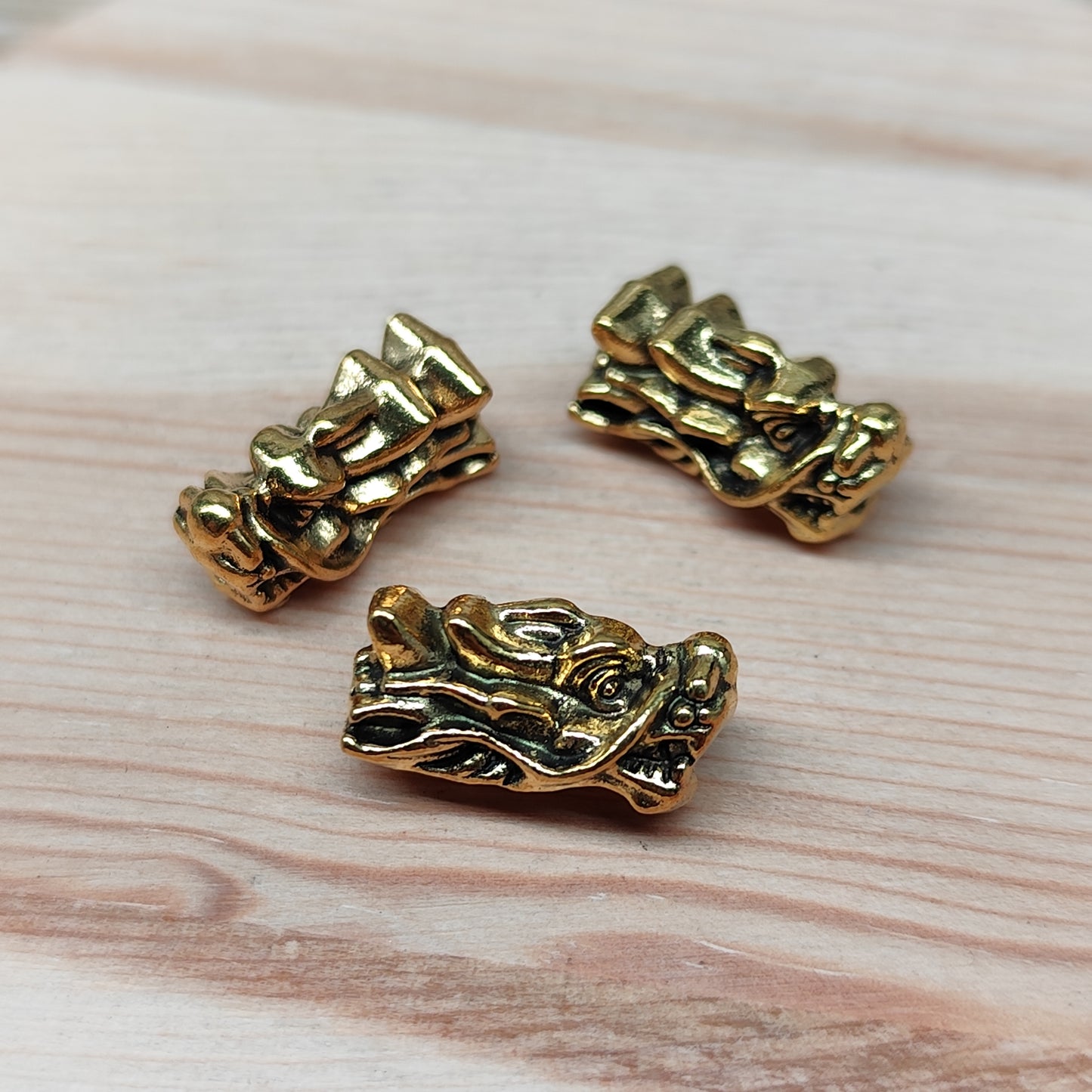 Perle tête de dragon - 8 mm - lot de 3