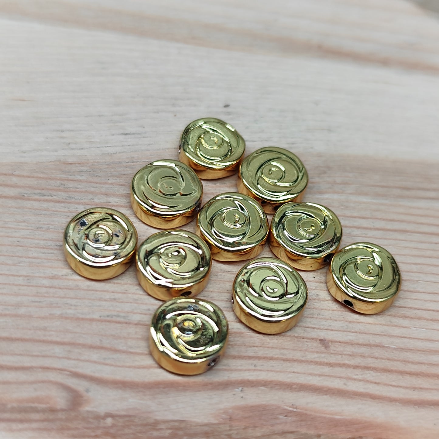 Hématite fleur rose doré – 8 mm – lot de 10