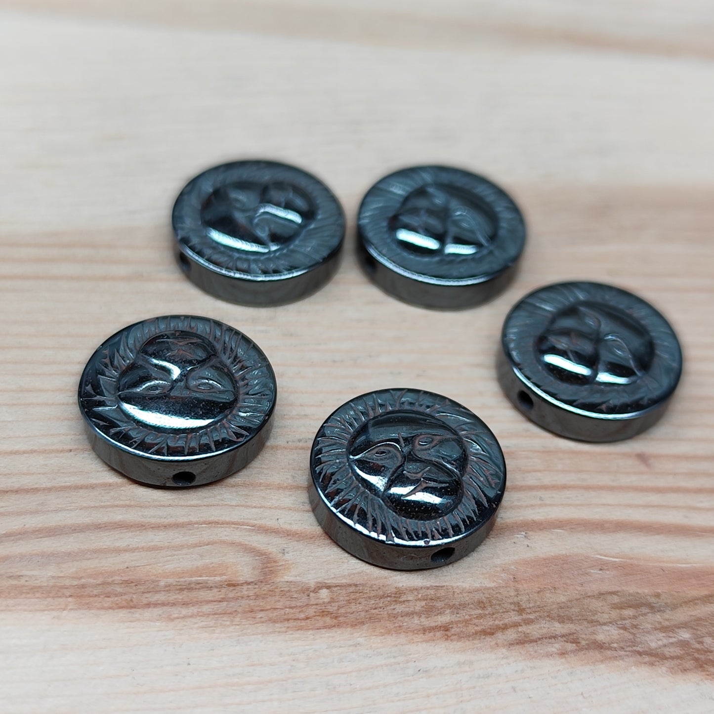 Hématite lion – 12,5 mm – lot de 5