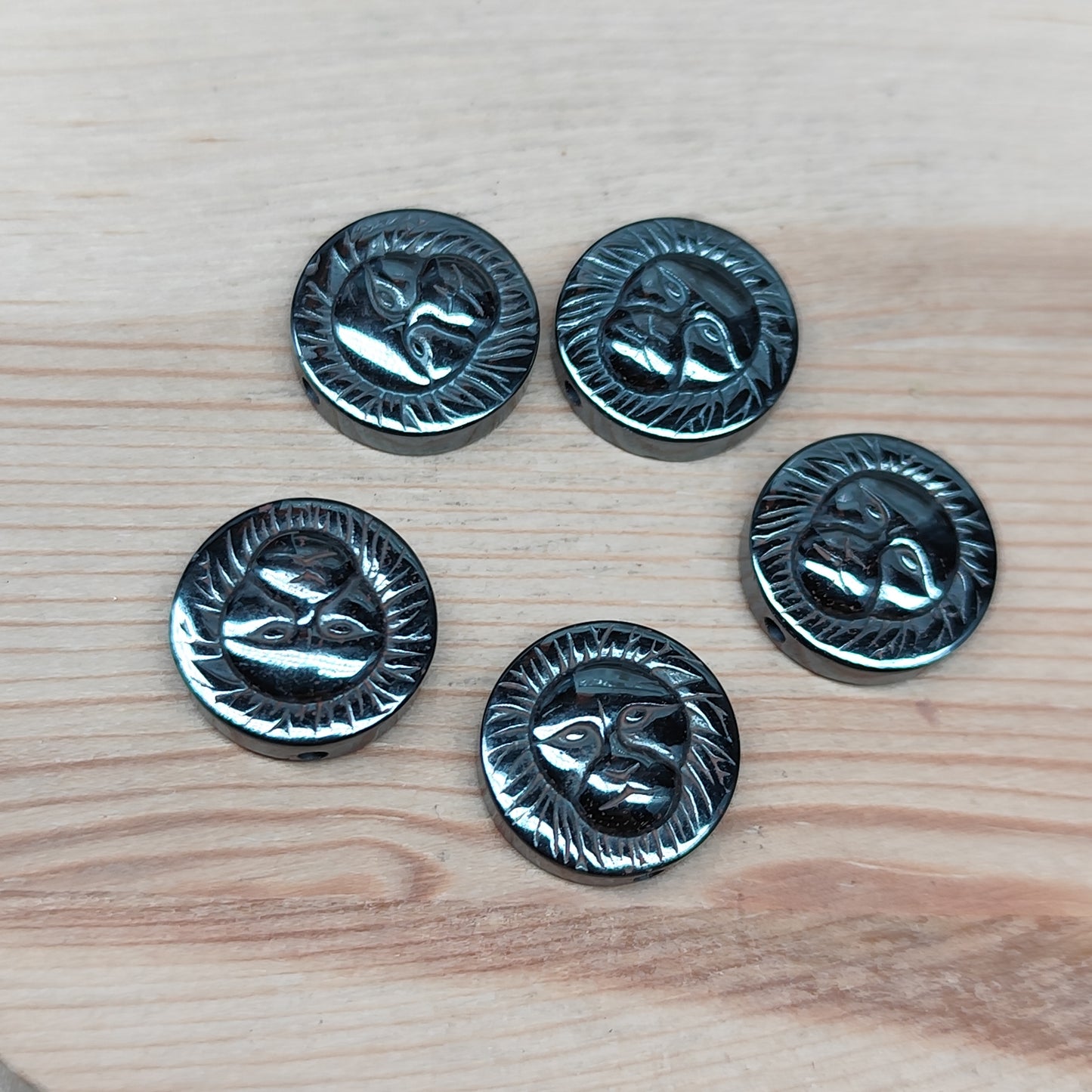 Hématite lion – 12,5 mm – lot de 5