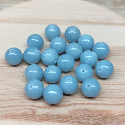 Angelite – perles naturelles 8 mm – lot de 20