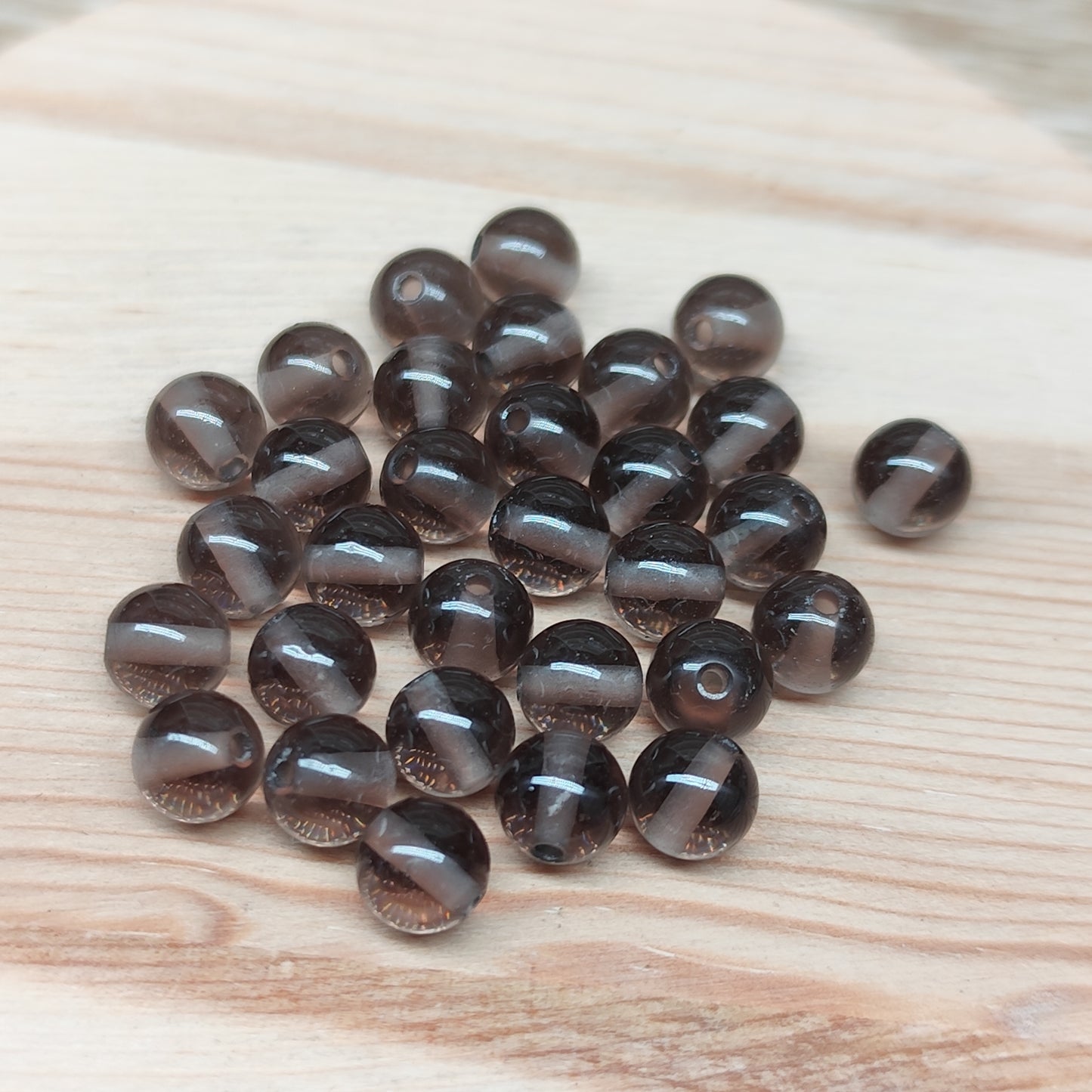 Obsidienne glacée – perles naturelles 6,5 mm – lot de 30