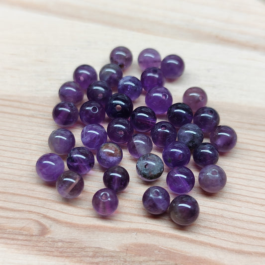 Améthyste – perles naturelles 5 mm – lot de 35