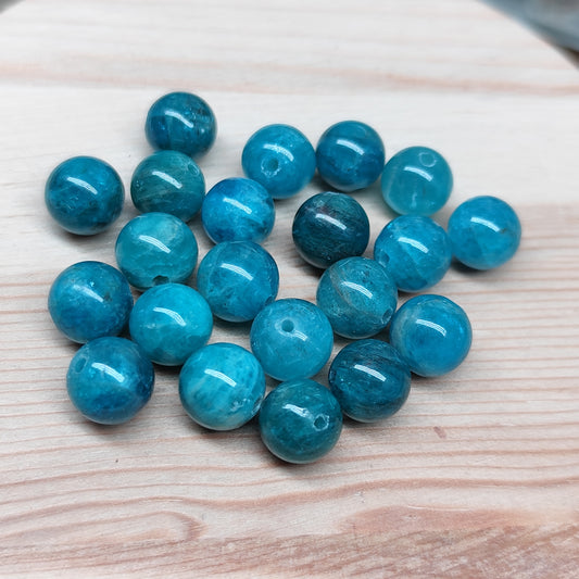 Apatite – perles naturelles 8 mm – lot de 20