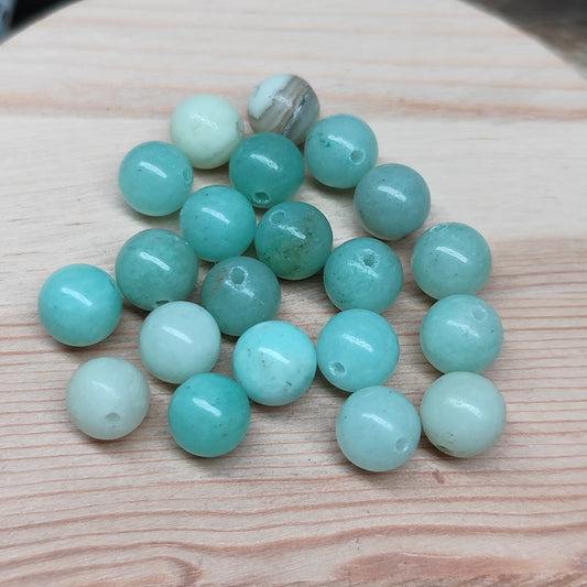 Amazonite – perles naturelles 8 mm – lot de 20