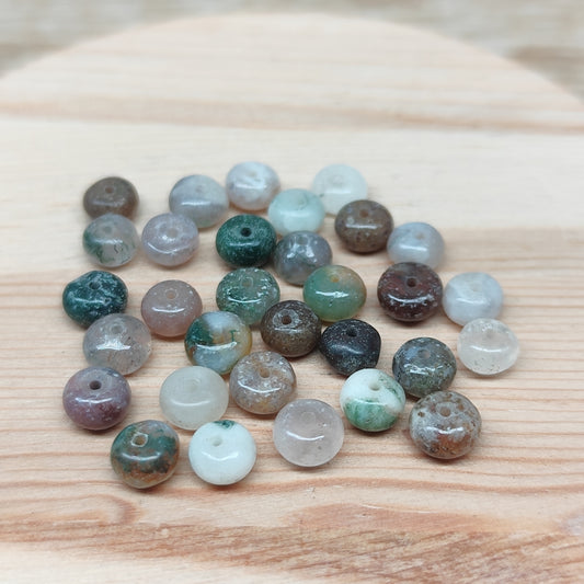 Agate indienne – perles naturelles 6 mm – lot de 30
