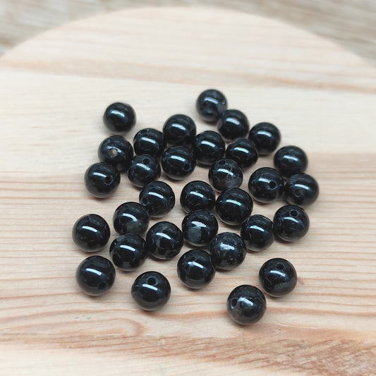 Tourmaline noire – perles naturelles 6 mm – lot de 30
