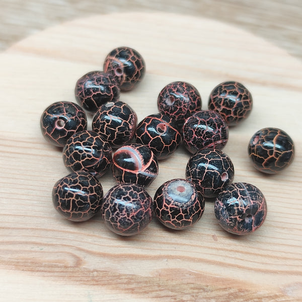 Agate peau de tortue – perles naturelles teintées 10 mm – lot de 15