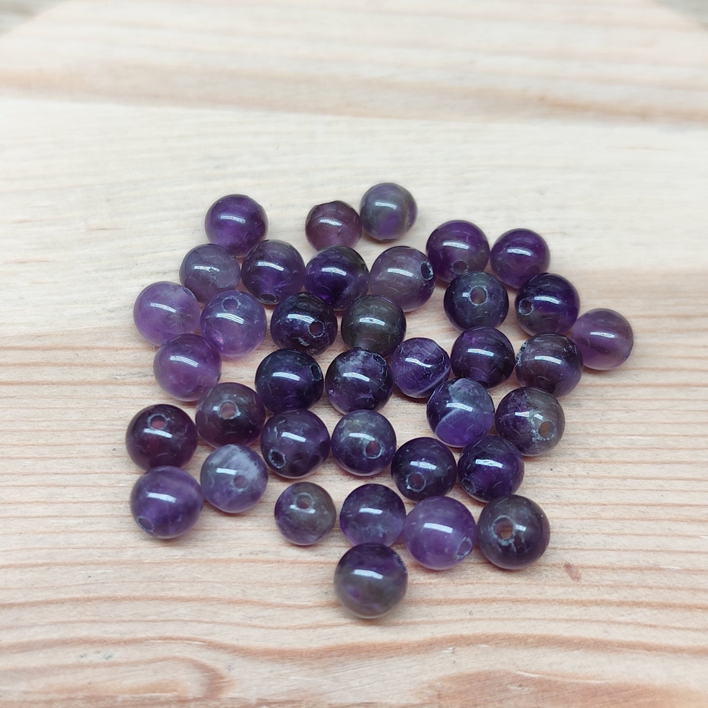 Améthyste – perles naturelles 4,5 mm – lot de 35