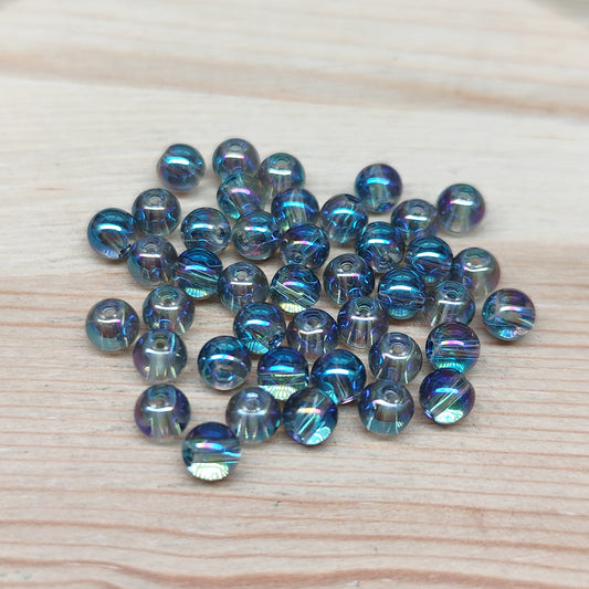 Quartz cristal de roche aura bleu – perles naturelles teintées 4 mm – lot de 40