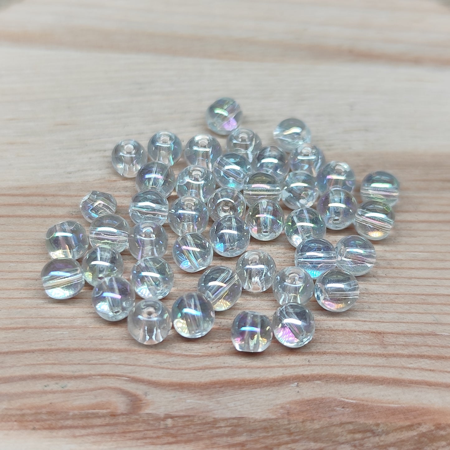 Quartz cristal de roche aura – perles naturelles teintées 4 mm – lot de 40