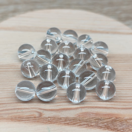 Quartz cristal de roche – perles naturelles 8 mm – lot de 20