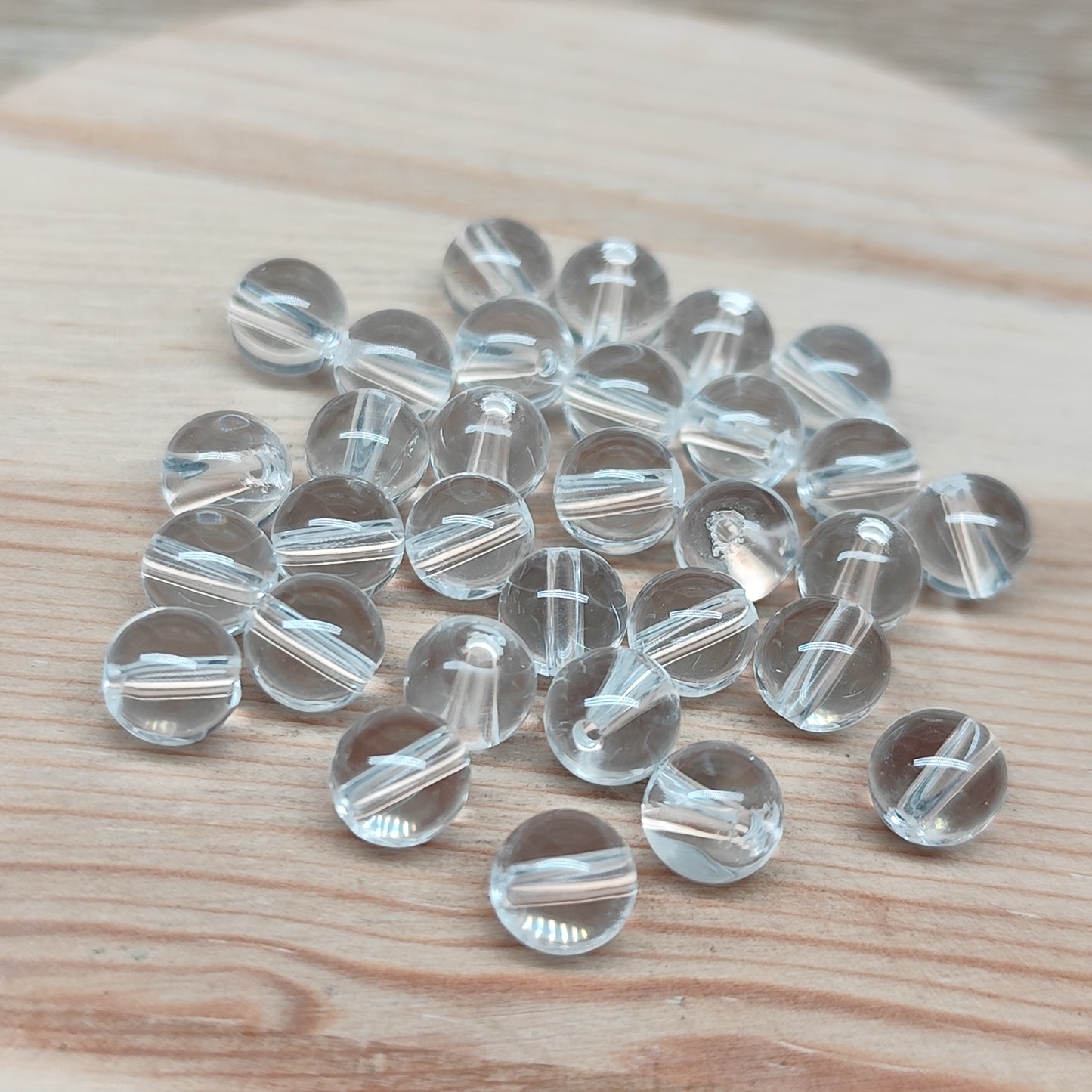 Quartz cristal de roche – perles naturelles 6 mm – lot de 30