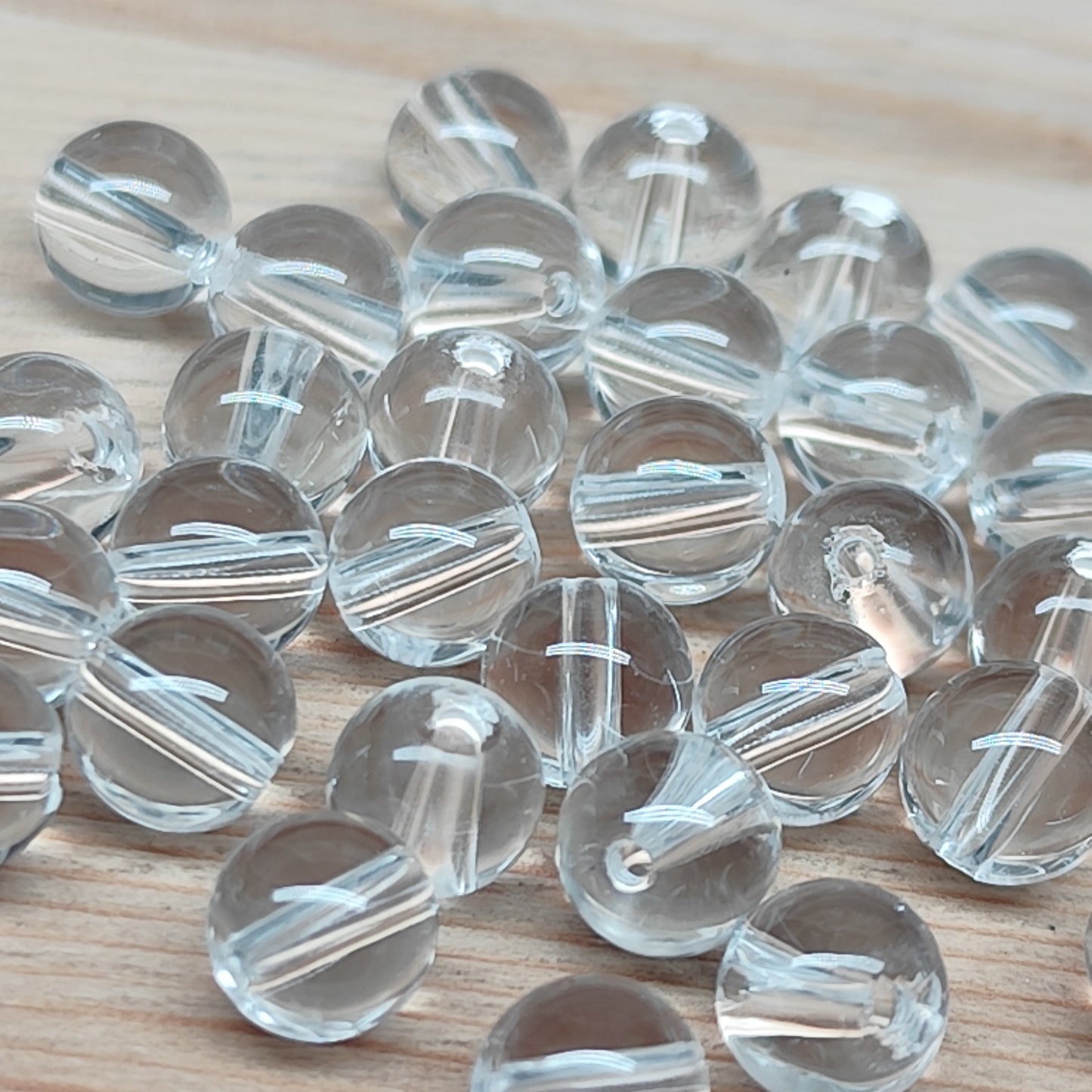Quartz cristal de roche – perles naturelles 6 mm – lot de 30