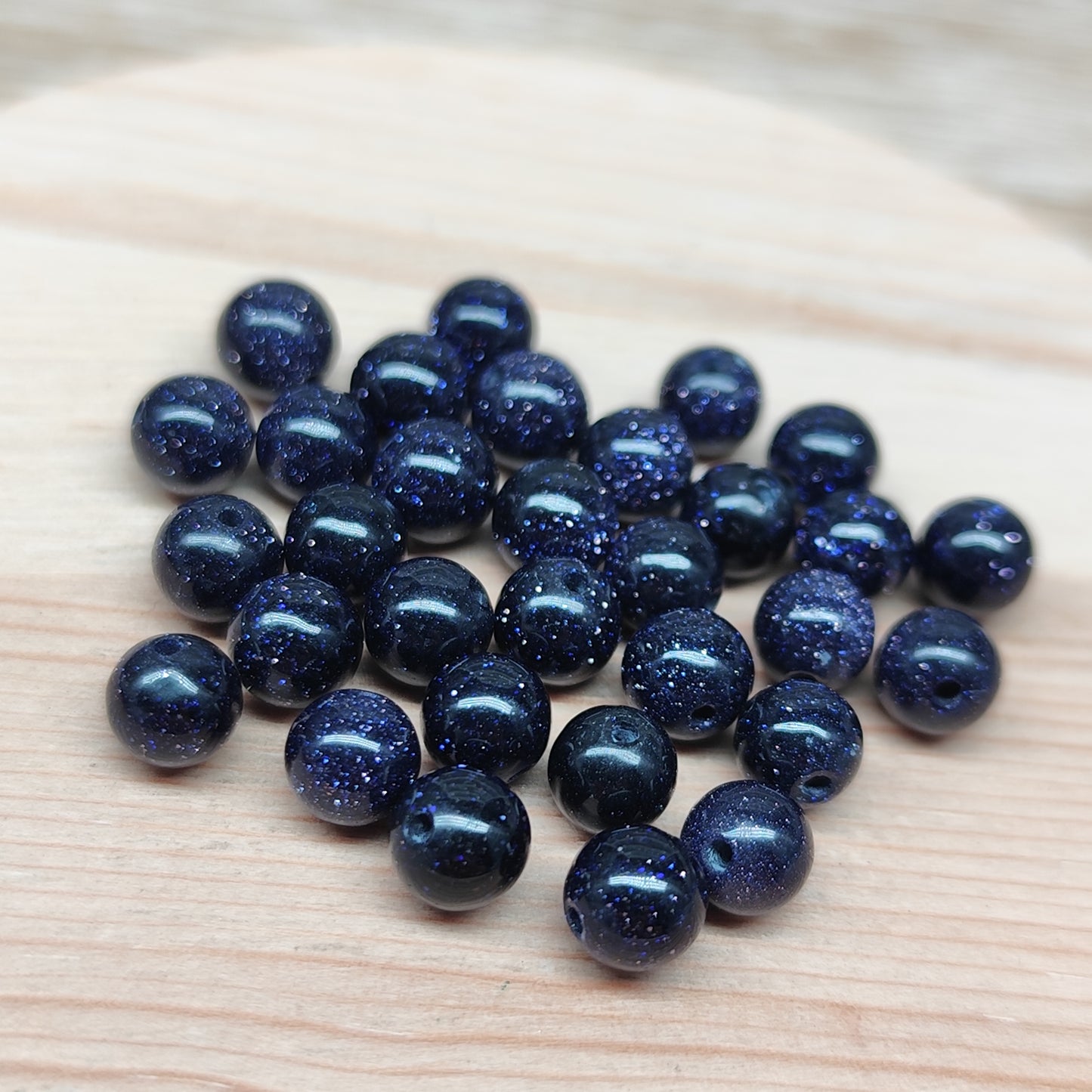 Pierre de sable bleu – perles synthétiques 6 mm – lot de 30