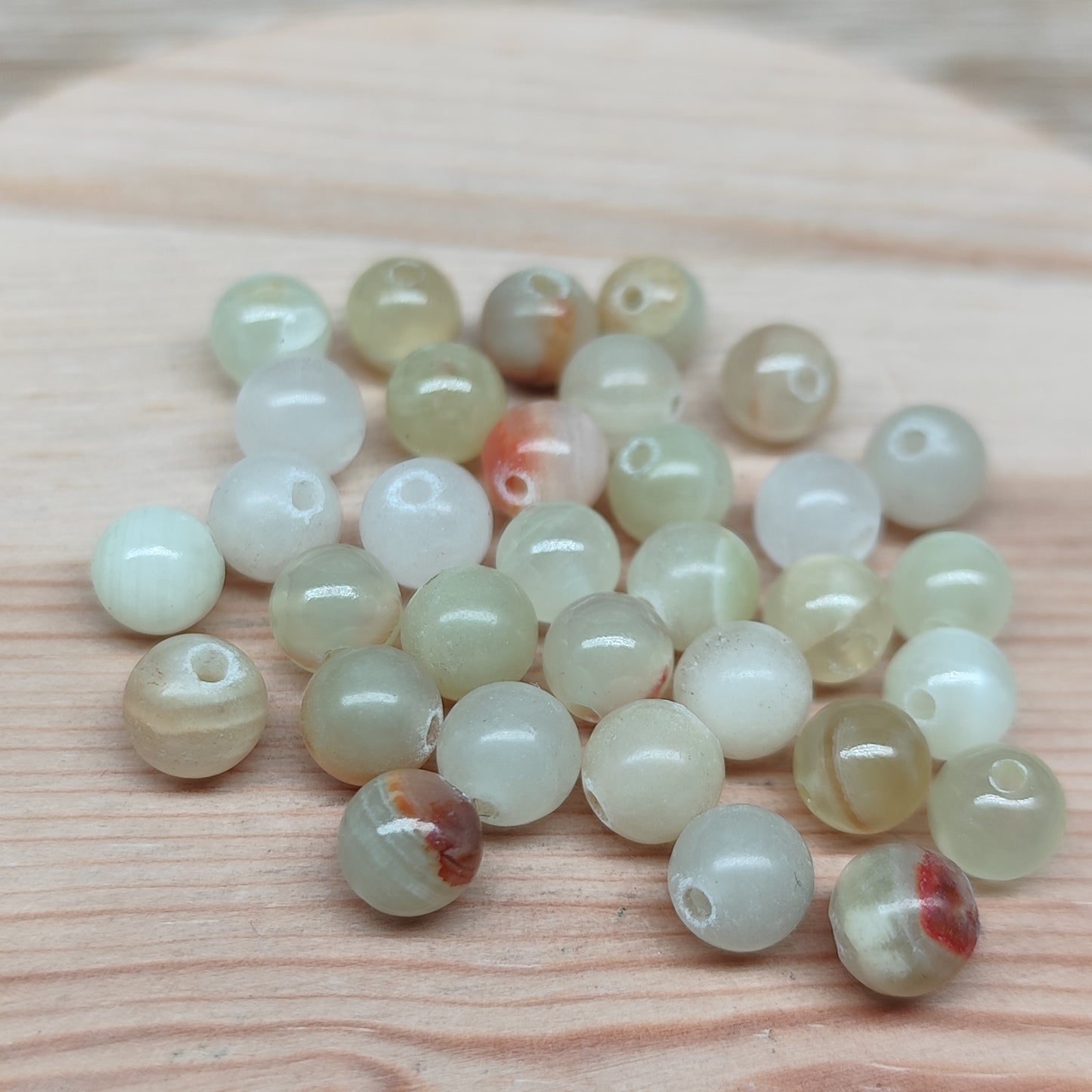 Jade d’Afghanistan serpentine – perles naturelles 6 mm – lot de 30